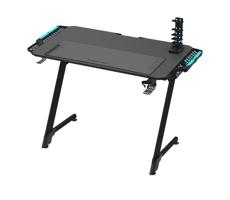 Gaming asztal SNAKE  LED RGB háttérvilágítással 100x60 cm fekete