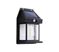 Greenlux LED Napelemes érzékelős fali lámpa LANTER LED/1W/3,7V IP44 fekete