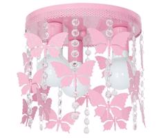 Gyerek mennyezeti lámpa ELZA butterflies 3xE27/60W/230V rózsaszín