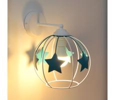 Gyermek fali lámpa STARS 1xE27/15W/230V türkiz/fehér