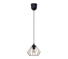HEXE Csillár zsinóron CEED GOLD 1xE27/60W/230V átm. 17,5 cm fekete/arany