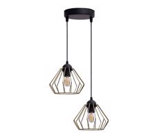 HEXE Csillár zsinóron CEED GOLD 2xE27/60W/230V átm. 28 cm fekete/arany