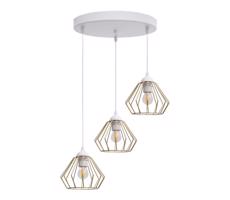 HEXE Csillár zsinóron CEED GOLD 3xE27/60W/230V átm. 45 cm fehér/arany