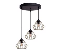 HEXE Csillár zsinóron CEED GOLD 3xE27/60W/230V átm. 45 cm fekete/arany