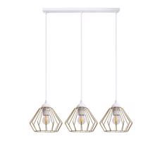 HEXE Csillár zsinóron CEED GOLD 3xE27/60W/230V fehér/arany