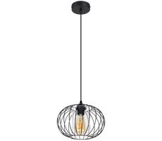 HEXE Csillár zsinóron CORRINI 1xE27/60W/230V átm. 25 cm fekete/átlátszó