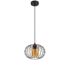 HEXE Csillár zsinóron CORRINI 1xE27/60W/230V átm. 25 cm fekete/bézs