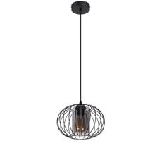 HEXE Csillár zsinóron CORRINI 1xE27/60W/230V átm. 25 cm fekete/szürke