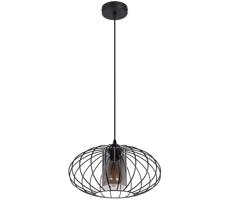 HEXE Csillár zsinóron CORRINI 1xE27/60W/230V átm. 34 cm fekete/szürke