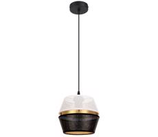 HEXE Csillár zsinóron PARIS 1xE27/60W/230V fehér/fekete/arany