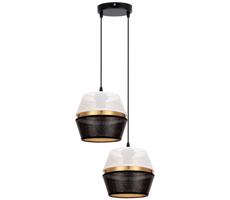 HEXE Csillár zsinóron PARIS 2xE27/60W/230V fehér/fekete/arany