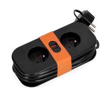 Hosszabító kábel 2Z + 2xUSB 1,4 m fekete