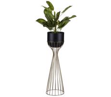 HowHomely Fém virágcserép LOFT 68x20 cm arany/fekete