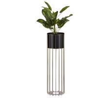 HowHomely Fém virágcserép LOFT 70x20 cm arany/fekete