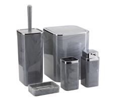 HowHomely Fürdőszobai készlet GRIS 5 db szürke/króm