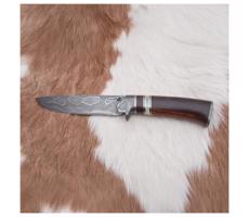 Jiří Čurda Damaszkuszi vadászkés 13,8 cm vasfa/bivalycsont