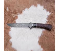 Jiří Čurda Exkluzív damaszkuszi kés 14,6 cm Nyírfa/mamutfog
