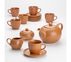 Kerámia tea készlet Jumbo barna