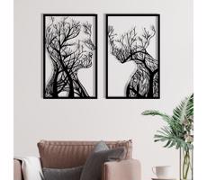 KÉSZLET 2x Fali dekoráció 86x63 cm Az élet fája fém