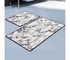 KÉSZLET 2x Fürdőszoba szőnyeg MARBLE 60/100 cm fehér/fekete