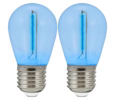 KÉSZLET 2x LED Izzó PARTY E27/0,3W/36V kék
