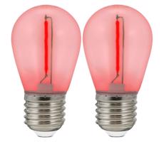 KÉSZLET 2x LED Izzó PARTY E27/0,3W/36V piros