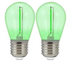 KÉSZLET 2x LED Izzó PARTY E27/0,3W/36V zöld