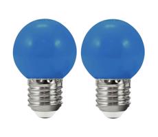KÉSZLET 2x LED Izzó PARTY E27/0,5W/36V kék