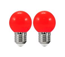KÉSZLET 2x LED Izzó PARTY E27/0,5W/36V piros