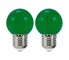 KÉSZLET 2x LED Izzó PARTY E27/0,5W/36V zöld