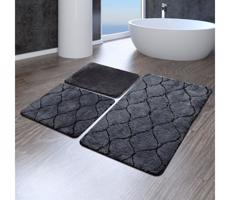 KÉSZLET 3x Fürdőszoba szőnyeg INFINITY 60/60/100 cm antracit