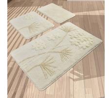 KÉSZLET 3x Fürdőszoba szőnyeg ORKIDE 60/60/100 cm bézs