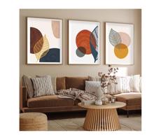 KÉSZLET 3x Kép képkeretben 50x70 cm színes