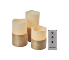 KÉSZLET 3x LED Karácsonyi dekoráció 3xLED/3x3AAA + távirányító