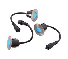 KÉSZLET 3x LED Kültéri beépített lámpa EASY CONNECT LED/1,2W/230V kék IP67