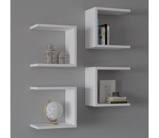 KÉSZLET 4x Fali polc BASE 30x30 cm fehér