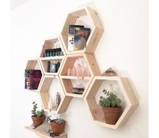 KÉSZLET 6x Fali polc 37x42 cm bézs
