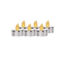 KÉSZLET 6x LED Karácsonyi dekoráció 6xLED/6xCR2032 fényes króm