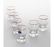 Készlet 6x pohár Katka 130 ml átlátszó arany