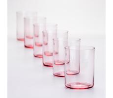 Készlet 6x üveg 200 ml piros átlátszó