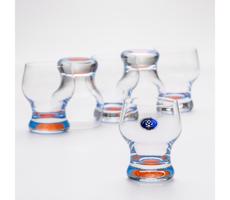 Készlet 6x üveg Katka 130 ml kék piros