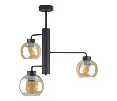 Keter Lighting Csillár rúdon FLEX 3xE27/60W/230V fekete/füstös bézs
