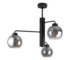 Keter Lighting Csillár rúdon FLEX 3xE27/60W/230V fekete/füstös fekete