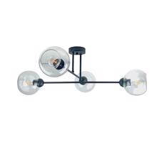 Keter Lighting Csillár rúdon VASCO 4xE27/60W/230V fekete/átlátszó