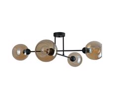 Keter Lighting Csillár rúdon VASCO 4xE27/60W/230V fekete/füstös bézs