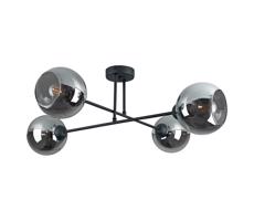 Keter Lighting Csillár rúdon VASCO 4xE27/60W/230V fekete/füstös fekete