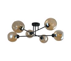 Keter Lighting Csillár rúdon VASCO 6xE27/60W/230V fekete/füstös bézs