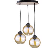 Keter Lighting Csillár zsinóron AMBRE WOOD 3xE27/60W/230V á. 30 cm