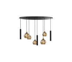 Keter Lighting Csillár zsinóron CALYPSO 3xGU10/60W/230V + 5xE27/60W fekete/arany