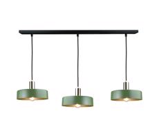 Keter Lighting Csillár zsinóron HAKI 3xE27/60W/230V zöld/fekete/fényezett króm
